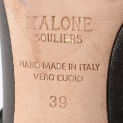 Pre Owned Malone Souliers Metallic Leather Maureen Pointed Toe Mules Size 39