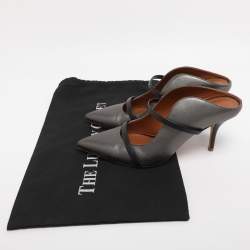 Pre Owned Malone Souliers Metallic Leather Maureen Pointed Toe Mules Size 39