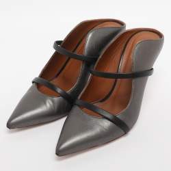 Pre Owned Malone Souliers Metallic Leather Maureen Pointed Toe Mules Size 39