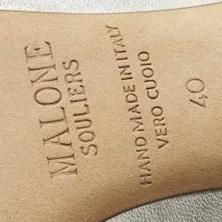 Pre Owned Malone Souliers Silver/Purple Leather and Python Leather Maureen Mules Size 40