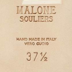 Pre Owned Malone Souliers Burgundy Leather Maureen Flat Mules Size 37.5