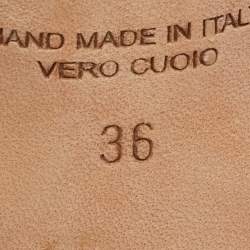 Pre Owned Malone Souliers by Roy Luwolt Pink/Red Suede and Leather Knotted Rope Mules Size 36