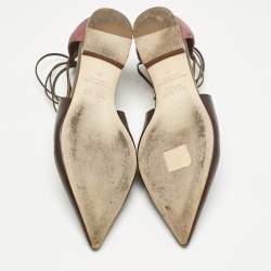 Pre Owned Malone Souliers Burgundy Leather and Suede Montana Lace Up Flat Size 37