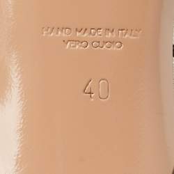 Pre Owned Malone Souliers Pink/Black Leather and Mesh Maureen Mules Size 40