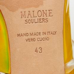 Pre Owned Malone Souliers Iridescent Leather and PVC Norah Slide Sandals Size 43