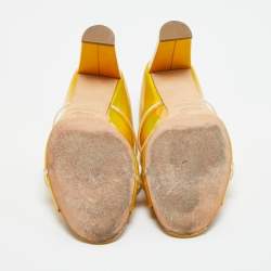 Pre Owned Malone Souliers Iridescent Leather and PVC Norah Slide Sandals Size 43