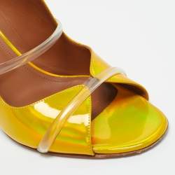 Pre Owned Malone Souliers Iridescent Leather and PVC Norah Slide Sandals Size 43