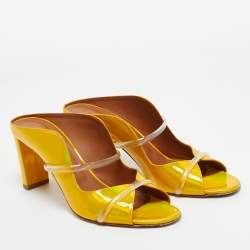 Pre Owned Malone Souliers Iridescent Leather and PVC Norah Slide Sandals Size 43