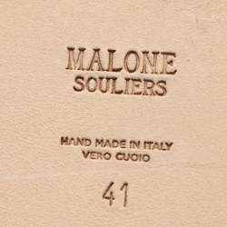 Pre Owned Malone Souliers Brown Croc Embossed Leather Barry Smoking Slippers Size 41