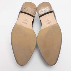 Pre Owned Malone Souliers Brown Croc Embossed Leather Barry Smoking Slippers Size 41