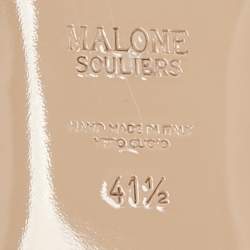 Pre Owned Malone Souliers Cream Croc Embossed Leather Maisie Mules Size 41.5