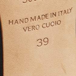 Pre Owned Malone Souliers Black/Beige Leather Maureen Heel Mules Size 39