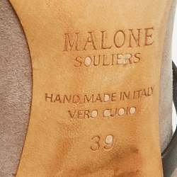 Pre Owned Malone Souliers Brown/Grey Suede Robyn Ankle Strap Pumps Size 39