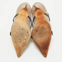 Pre Owned Malone Souliers Brown/Grey Suede Robyn Ankle Strap Pumps Size 39