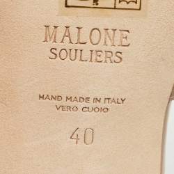 Pre Owned Malone Souliers Beige Raffia and Leather Cyd  Sandals Size 40