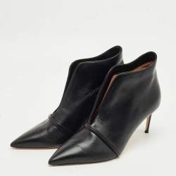 Pre Owned Malone Souliers Black Leather Clara Ankle Boots Size 38