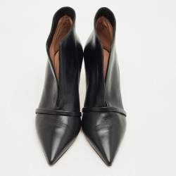 Pre Owned Malone Souliers Black Leather Clara Ankle Boots Size 38