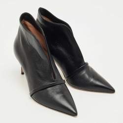 Pre Owned Malone Souliers Black Leather Clara Ankle Boots Size 38