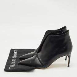 Pre Owned Malone Souliers Black Leather Clara Ankle Boots Size 38
