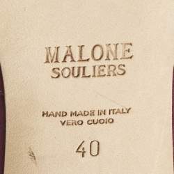Pre Owned Malone Souliers Purple Fur and Satin Raffaella Pumps Size 40