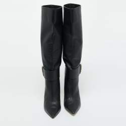 Pre Owned Malone Souliers Black  Leather Silvana Knee Length Boots Size 40