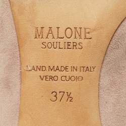 Pre Owned Malone Souliers Beige Leather and Suede Bobbi Mules Size 37.5