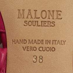 Pre Owned Malone Souliers Pink Leather Maisie Mules Size 38