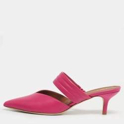 Pre Owned Malone Souliers Pink Leather Maisie Mules Size 38