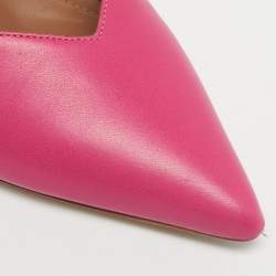 Pre Owned Malone Souliers Pink Leather Maisie Mules Size 38