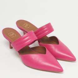 Pre Owned Malone Souliers Pink Leather Maisie Mules Size 38