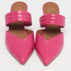 Pre Owned Malone Souliers Pink Leather Maisie Mules Size 38