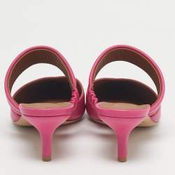 Pre Owned Malone Souliers Pink Leather Maisie Mules Size 38