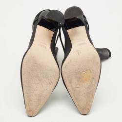 Pre Owned Malone Souliers Black Leather and Mesh Ankle Length Boots Size 40