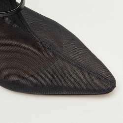 Pre Owned Malone Souliers Black Leather and Mesh Ankle Length Boots Size 40