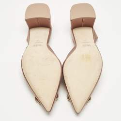 Pre Owned Malone Souliers Rose Gold Satin Marion Slingback Pumps Size 39