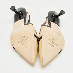 Pre Owned Malone Souliers Beige Canvas and Leather Jama Slingback Pumps Size 38