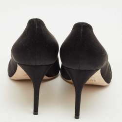 Pre Owned Malone Souliers Black Satin Monroe Pumps Size 40