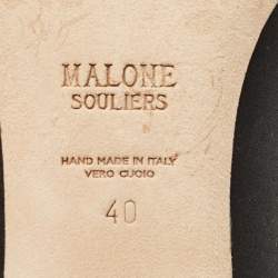 Pre Owned Malone Souliers Black Satin Monroe Pumps Size 40