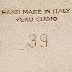 Pre Owned Malone Souliers Beige/Black Raffia and Leather Cyd Sandals Size 39