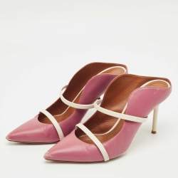Pre Owned Malone Souliers Pink Leather Maureen Mules Size 40