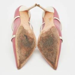 Pre Owned Malone Souliers Pink Leather Maureen Mules Size 40