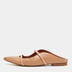Pre Owned Malone Souliers Beige Leather Maureen Mule Sandals Size 38