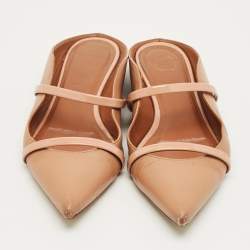 Pre Owned Malone Souliers Beige Leather Maureen Mule Sandals Size 38