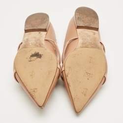 Pre Owned Malone Souliers Beige Leather Maureen Mule Sandals Size 38