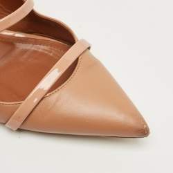 Pre Owned Malone Souliers Beige Leather Maureen Mule Sandals Size 38