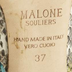 Pre Owned Malone Souliers Multicolor Python Leather Montana Booties Size 37