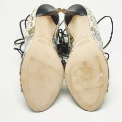 Pre Owned Malone Souliers Multicolor Python Leather Montana Booties Size 37