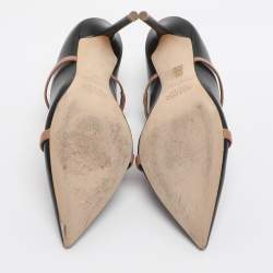 Pre Owned Malone Souliers Black Leather Maureen Pointed Toe Mule Size 38.5