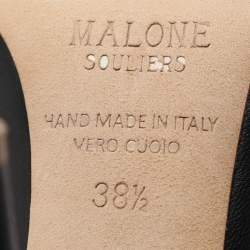 Pre Owned Malone Souliers Black Leather Maureen Pointed Toe Mule Size 38.5