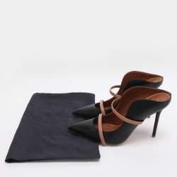 Pre Owned Malone Souliers Black Leather Maureen Pointed Toe Mule Size 38.5